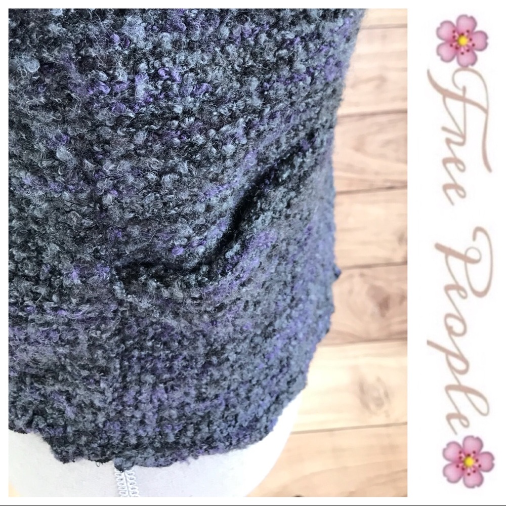 💕SALE💕Free People Gray/Lavender Tweed Sweater - Picture 5 of 8